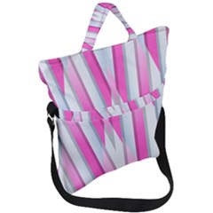 Geometric 3d Design Pattern Pink Fold Over Handle Tote Bag by Apen