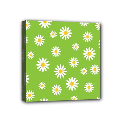 Daisy Flowers Floral Wallpaper Mini Canvas 4  X 4  (stretched)