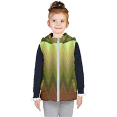 Zig Zag Chevron Classic Pattern Kids  Hooded Puffer Vest by Apen