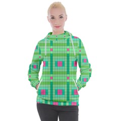 Checkerboard Squares Abstract Women s Hooded Pullover