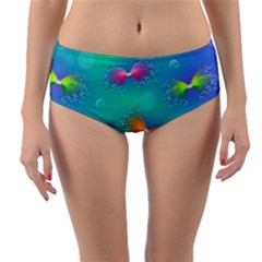 Non Seamless Pattern Blues Bright Reversible Mid-waist Bikini Bottoms