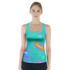 Non Seamless Pattern Blues Bright Racer Back Sports Top