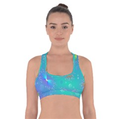 Non Seamless Pattern Blues Bright Cross Back Sports Bra