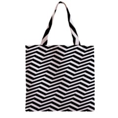 Zigzag Chevron Pattern Zipper Grocery Tote Bag