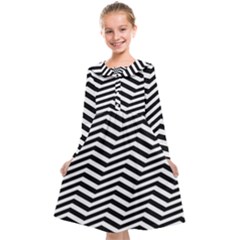 Zigzag Chevron Pattern Kids  Midi Sailor Dress