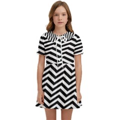 Zigzag Chevron Pattern Kids  Sweet Collar Dress by Dutashop