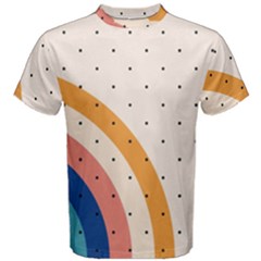 Retro Abstract Geometric Men s Cotton T-shirt by Modalart