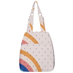 Retro Abstract Geometric Center Zip Backpack by Modalart