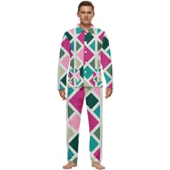 Pattern Geometric Decor Backdrop Men s Long Sleeve Velvet Pocket Pajamas Set by Modalart