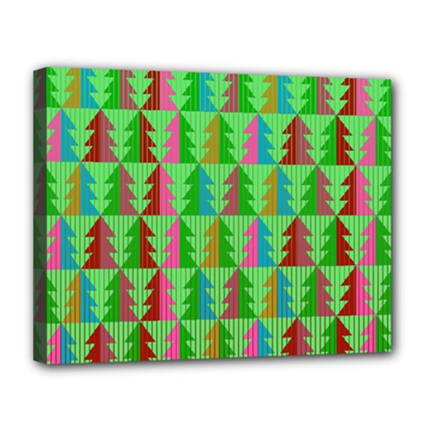 Christmas Background Paper Canvas 14  X 11  (stretched) by Modalart