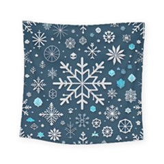 Snowflakes Pattern Square Tapestry (small) by Modalart