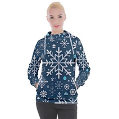 Snowflakes Pattern Women s Hooded Pullover