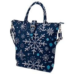 Snowflakes Pattern Buckle Top Tote Bag by Modalart