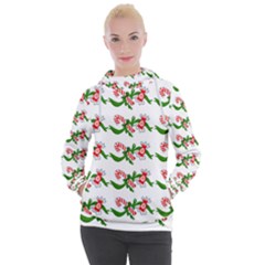 Sweet Christmas Candy Cane Women s Hooded Pullover by Modalart