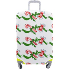 Sweet Christmas Candy Cane Luggage Cover (large) by Modalart