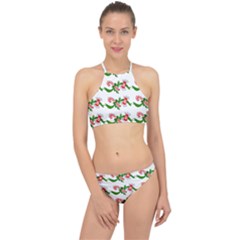 Sweet Christmas Candy Cane Halter Bikini Set by Modalart