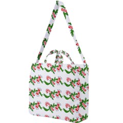 Sweet Christmas Candy Cane Square Shoulder Tote Bag by Modalart