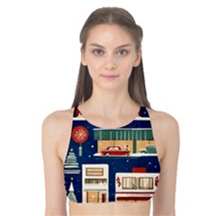 Background Mid Century Modern Tank Bikini Top