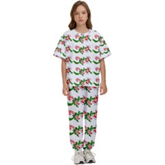 Sweet Christmas Candy Cane Kids  T-shirt And Pants Sports Set by Modalart