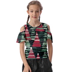 Christmas Trees Kids  Butterfly Cutout T-shirt