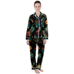 Christmas Ornaments Women s Long Sleeve Satin Pajamas Set	