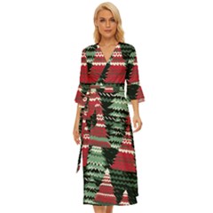 Christmas Trees Midsummer Wrap Dress