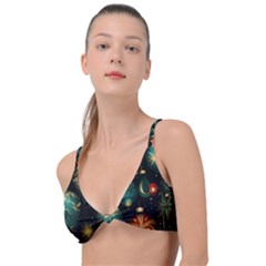 Christmas Ornaments Knot Up Bikini Top