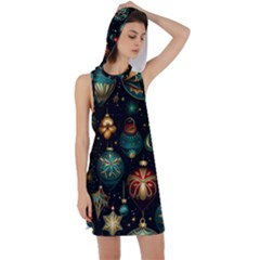 Christmas Ornaments Racer Back Hoodie Dress