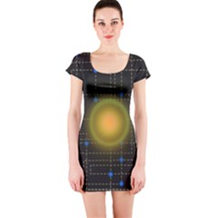 Technology System Short Sleeve Bodycon Dress