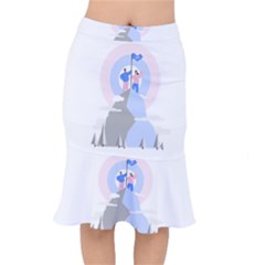 Achievement Success Mountain Clouds Short Mermaid Skirt