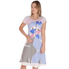 Achievement Success Mountain Clouds Classic Short Sleeve Dress by Modalart