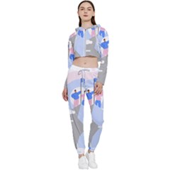 Achievement Success Mountain Clouds Cropped Zip Up Lounge Set by Modalart