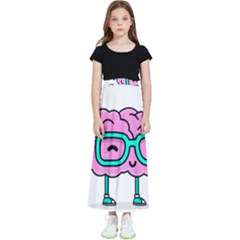 Brain Motivation Mental Activity Kids  Flared Maxi Skirt by Modalart