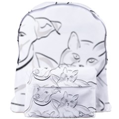 Dog Cat Domestic Animal Silhouette Giant Full Print Backpack by Modalart