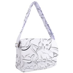 Dog Cat Domestic Animal Silhouette Courier Bag by Modalart