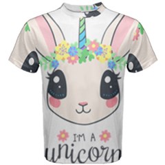 Unicorn Rabbit Hare Wreath Cute Men s Cotton T-shirt by Modalart