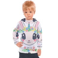 Unicorn Rabbit Hare Wreath Cute Kids  Hooded Pullover by Modalart