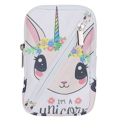 Unicorn Rabbit Hare Wreath Cute Belt Pouch Bag (small) by Modalart