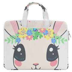 Unicorn Rabbit Hare Wreath Cute Macbook Pro 13  Double Pocket Laptop Bag by Modalart