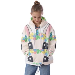 Unicorn Rabbit Hare Wreath Cute Kids  Oversized Hoodie by Modalart