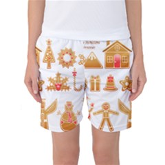 Gingerbread Food Snack Seasonal Women s Basketball Shorts by Modalart