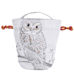 Owl Bird Wildlife Bird Of Prey Drawstring Bucket Bag by Modalart