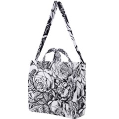 Roses Bouquet Flowers Sketch Square Shoulder Tote Bag by Modalart