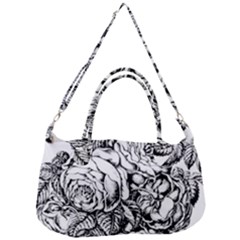 Roses Bouquet Flowers Sketch Removable Strap Handbag by Modalart