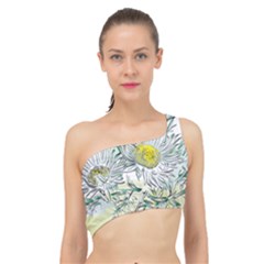 Thistle Alpine Flower Flower Plant Spliced Up Bikini Top  by Modalart