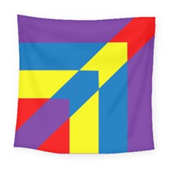 Colorful Red Yellow Blue Purple Square Tapestry (large) by Grandong