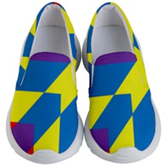 Colorful Red Yellow Blue Purple Kids Lightweight Slip Ons by Grandong