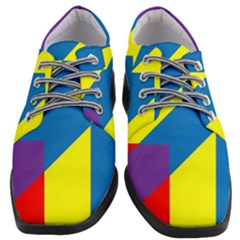 Colorful Red Yellow Blue Purple Women Heeled Oxford Shoes