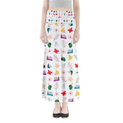 Snail Butterfly Pattern Seamless Full Length Maxi Skirt