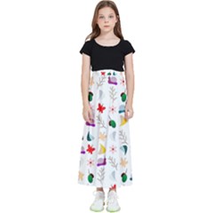 Snail Butterfly Pattern Seamless Kids  Flared Maxi Skirt by Bedest